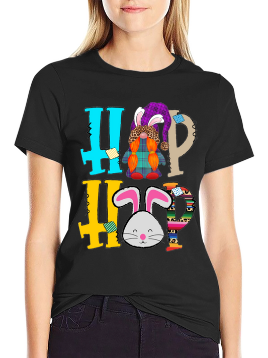 Camiseta Negra con Diseño de Pascua Hip Hop