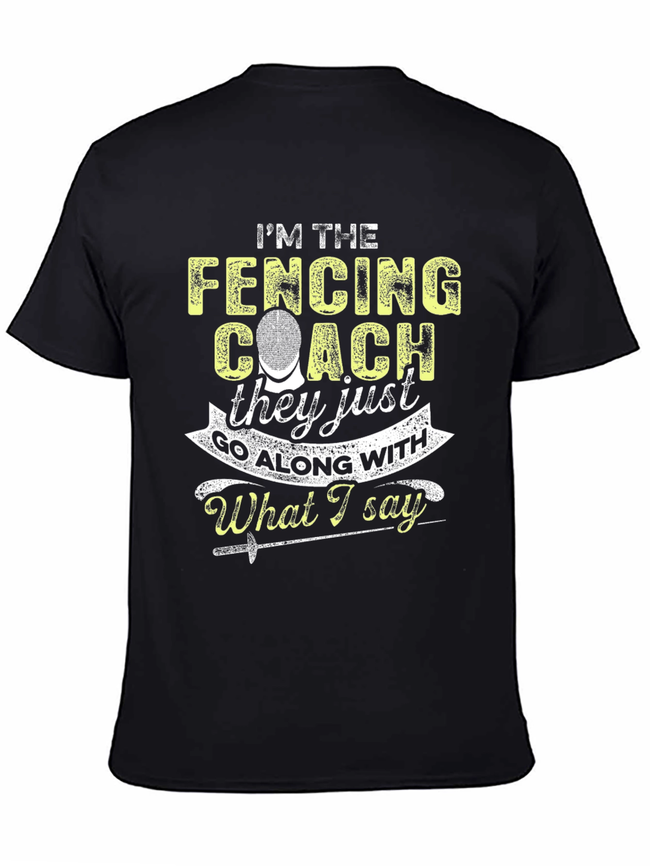 Camiseta Negra Soy el Entrenador de Esgrima