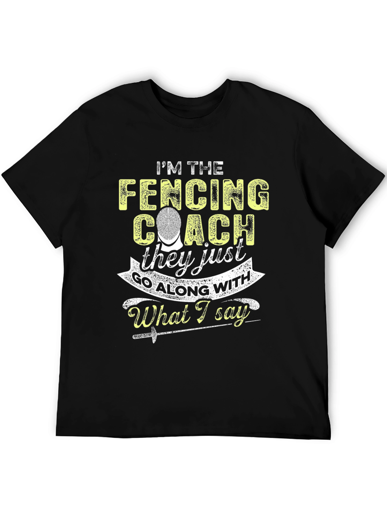 Camiseta Negra Soy el Entrenador de Esgrima