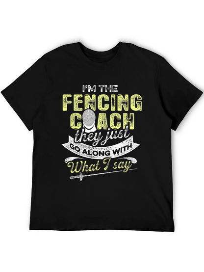 Camiseta Negra Soy el Entrenador de Esgrima