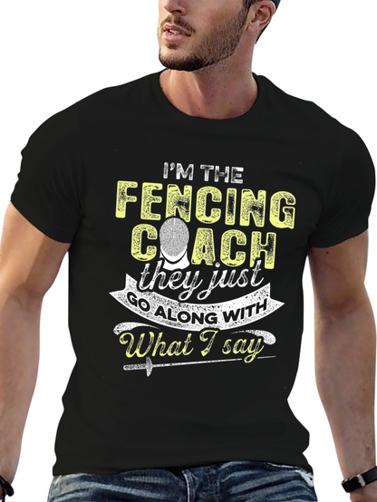 Camiseta Negra Soy el Entrenador de Esgrima
