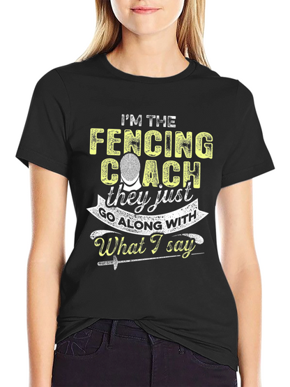 Camiseta Negra Soy el Entrenador de Esgrima