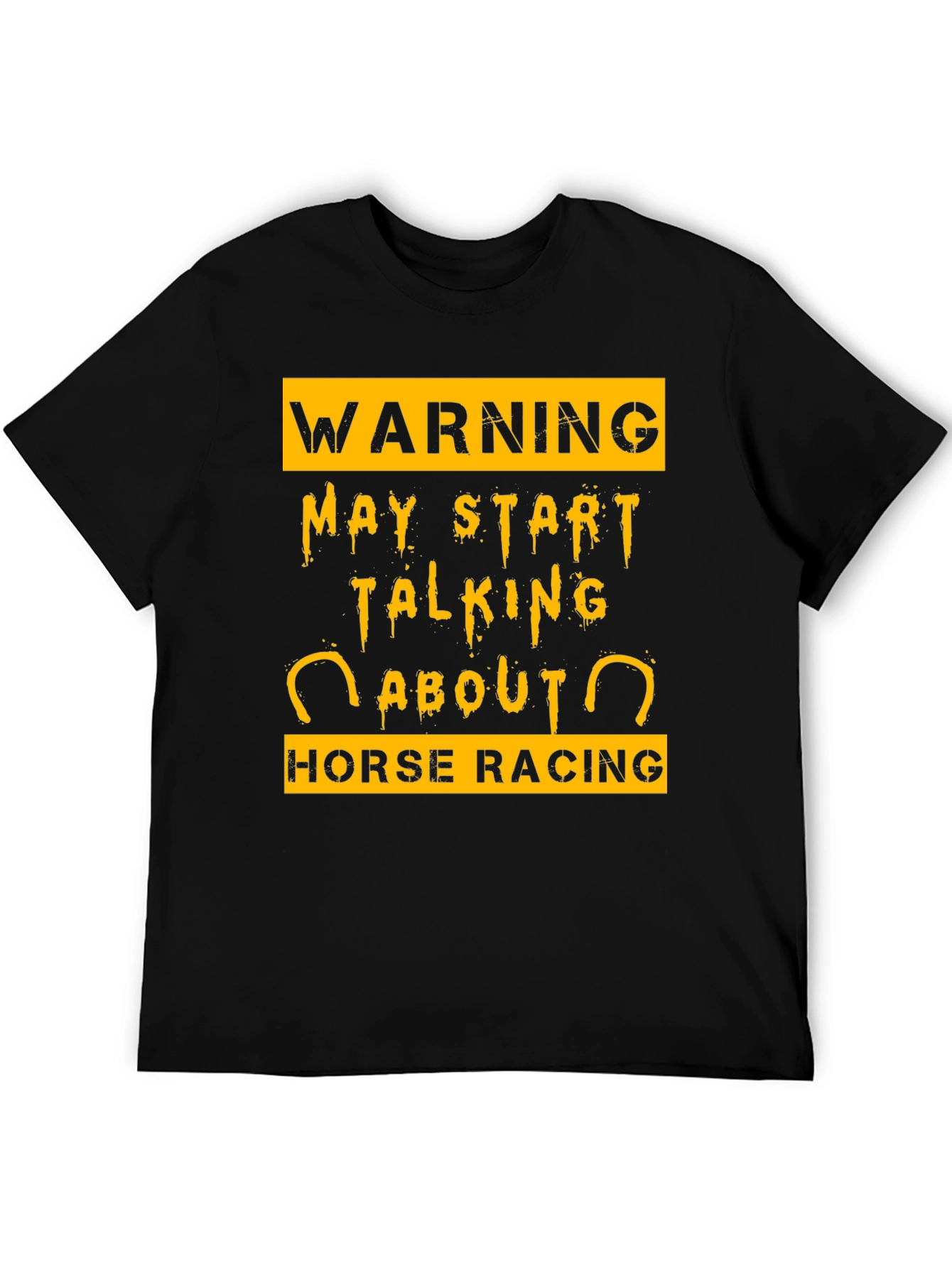 Camiseta Negra Warning Horse Racing