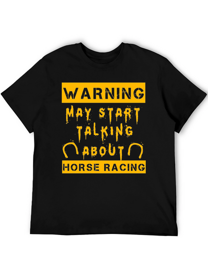 Camiseta Negra Warning Horse Racing