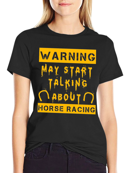 Camiseta Negra Warning Horse Racing