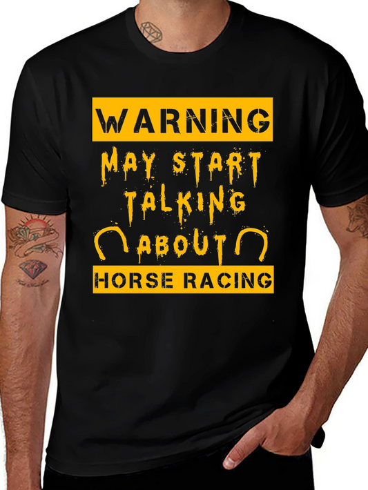 Camiseta Negra Warning Horse Racing