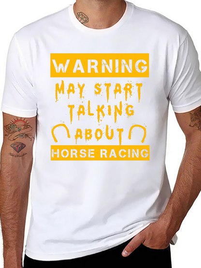 Camiseta Negra Warning Horse Racing