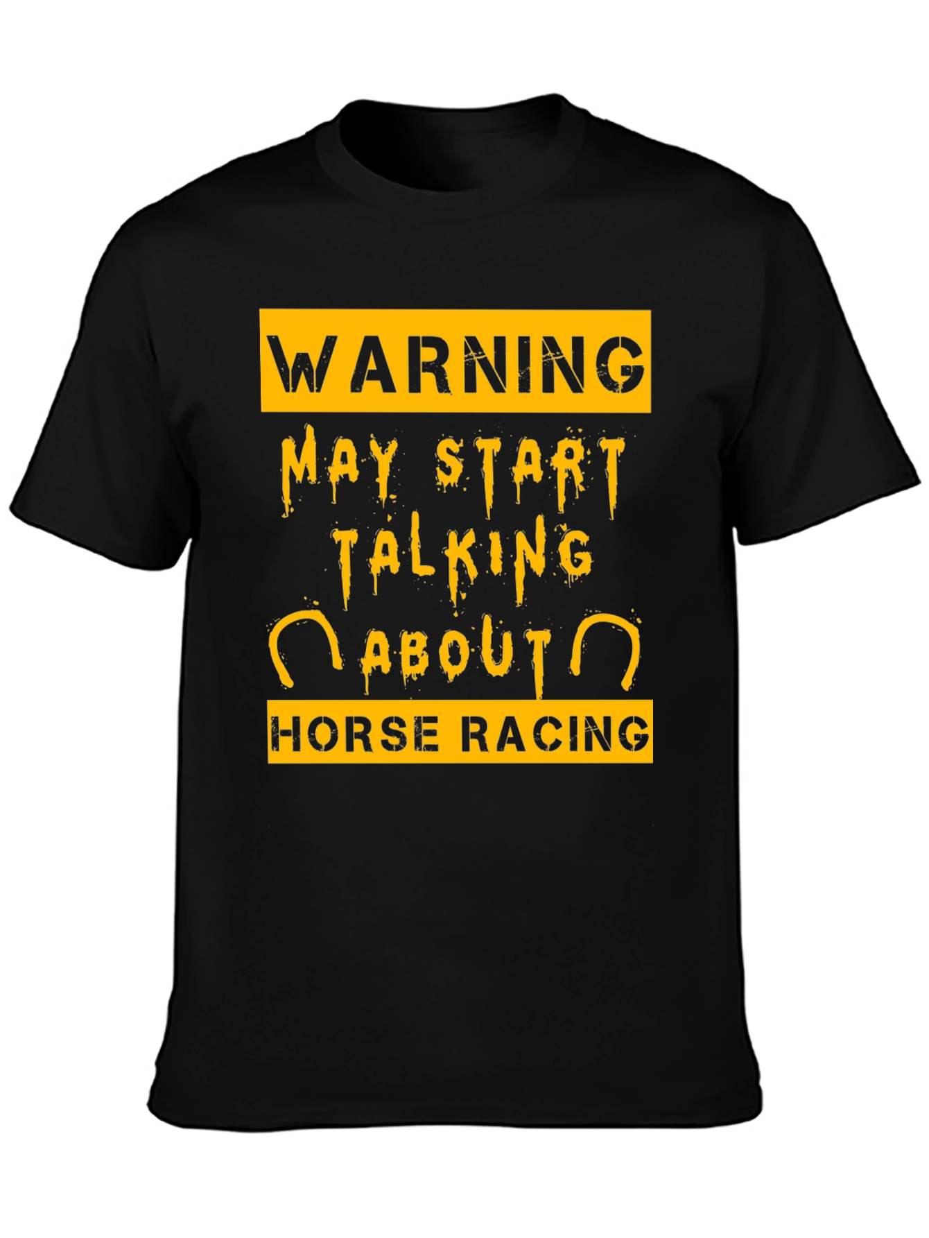 Camiseta Negra Warning Horse Racing