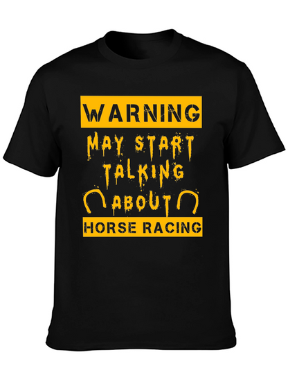 Camiseta Negra Warning Horse Racing