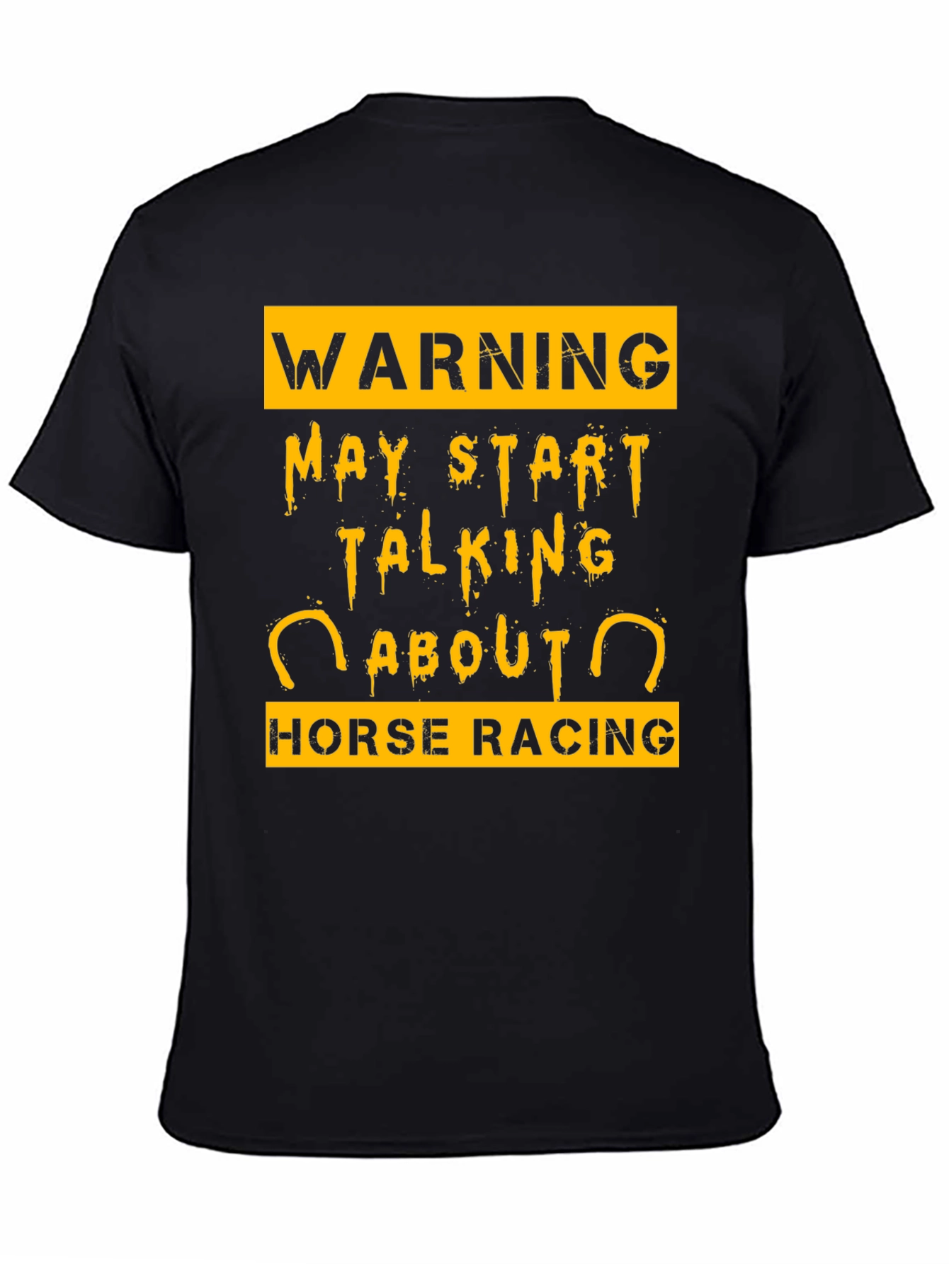 Camiseta Negra Warning Horse Racing