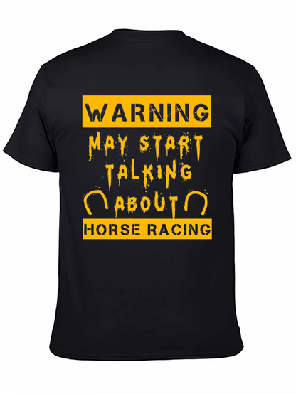Camiseta Negra Warning Horse Racing