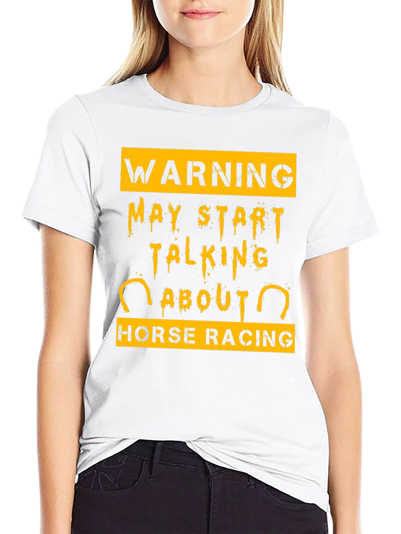 Camiseta Negra Warning Horse Racing