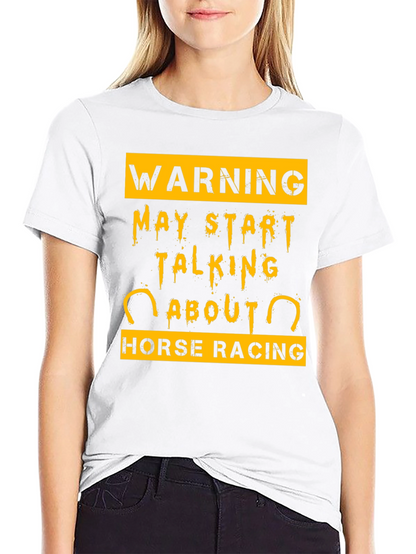 Camiseta Negra Warning Horse Racing