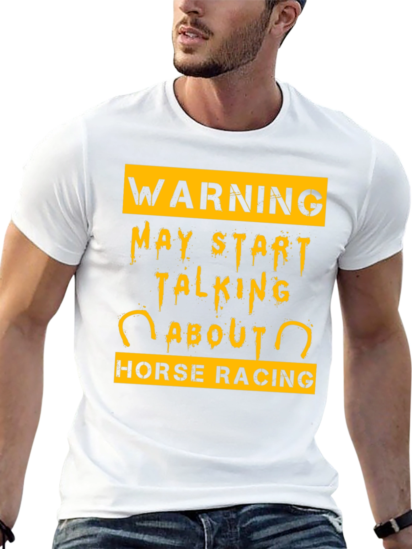 Camiseta Negra Warning Horse Racing