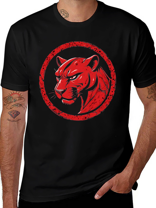 Camiseta Negra con Diseño de Pantera Roja