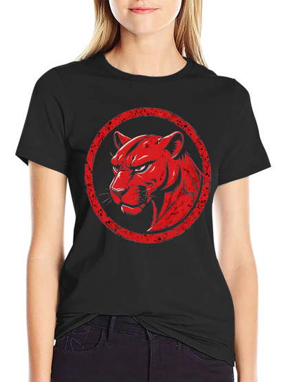 Camiseta Negra con Diseño de Pantera Roja