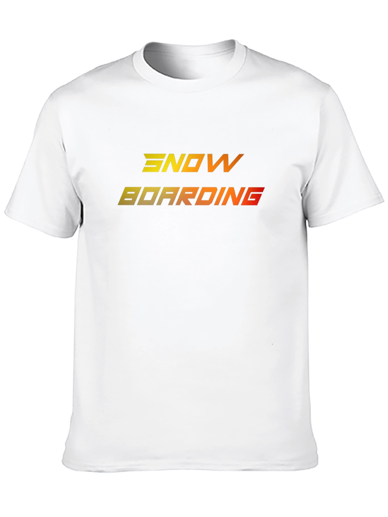 Camiseta Negra Snowboarding Degradado Naranja Amarillo