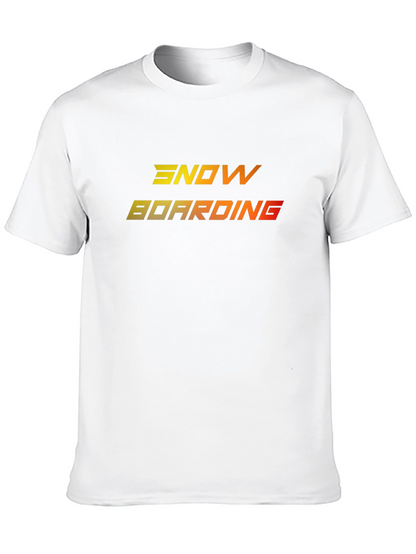 Camiseta Negra Snowboarding Degradado Naranja Amarillo
