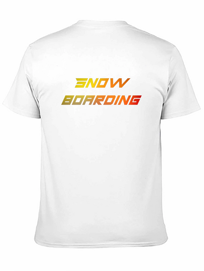 Camiseta Negra Snowboarding Degradado Naranja Amarillo