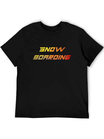Camiseta Negra Snowboarding Degradado Naranja Amarillo