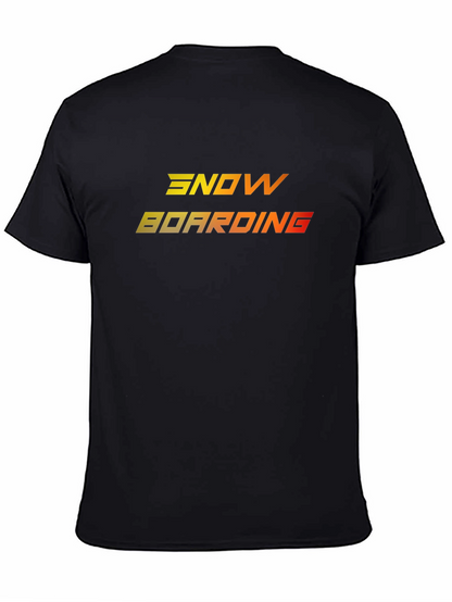 Camiseta Negra Snowboarding Degradado Naranja Amarillo
