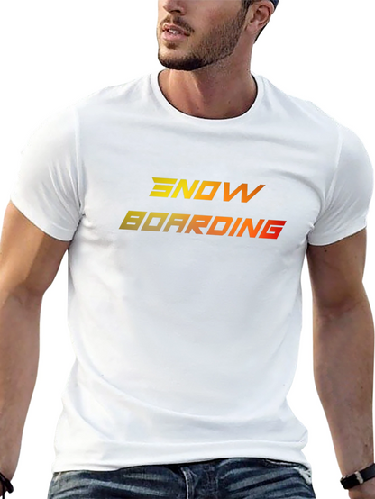 Camiseta Negra Snowboarding Degradado Naranja Amarillo