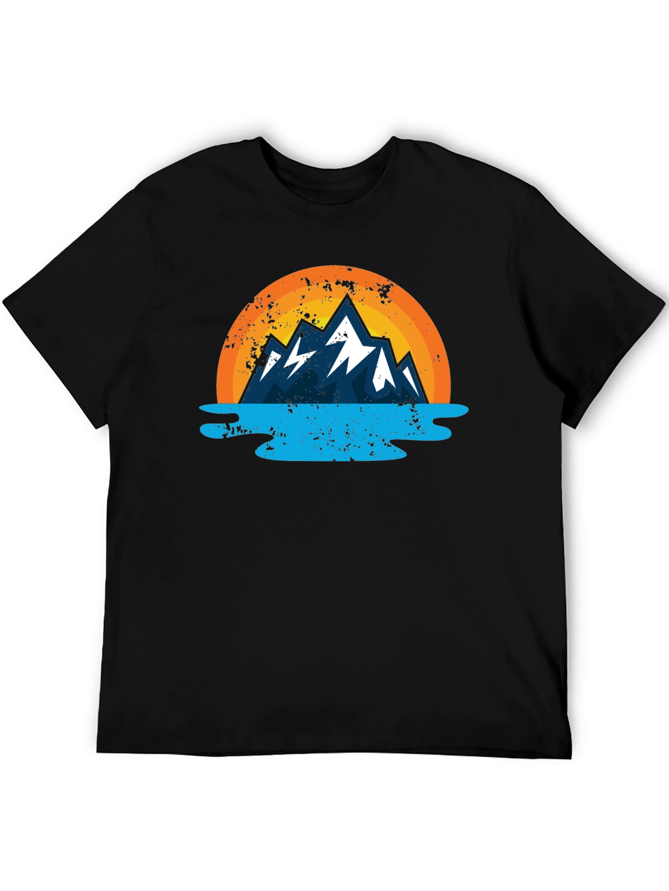Camiseta Estampada Montaña y Lago para Hombre