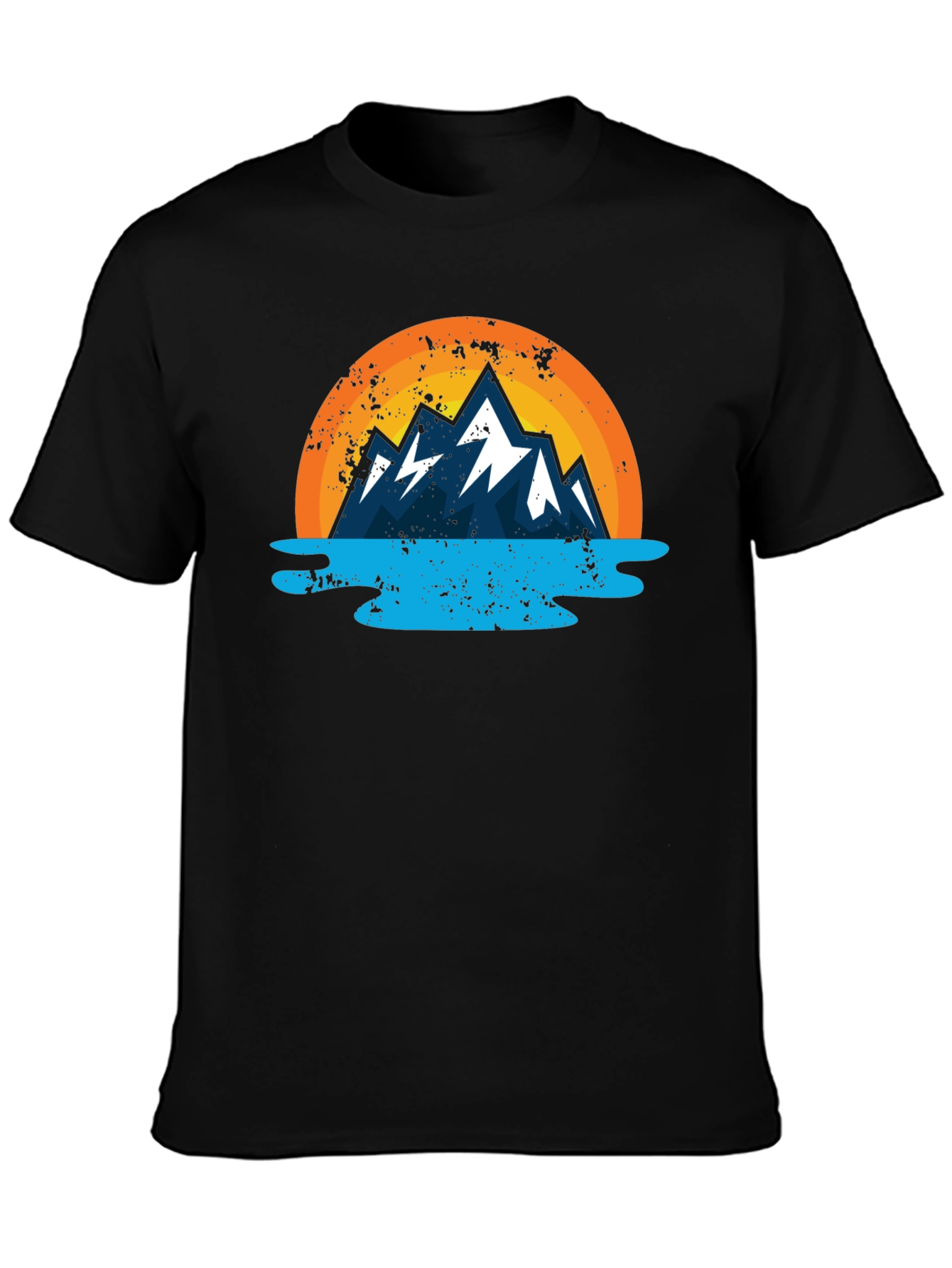 Camiseta Estampada Montaña y Lago para Hombre