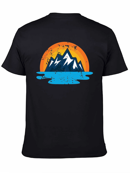 Camiseta Estampada Montaña y Lago para Hombre