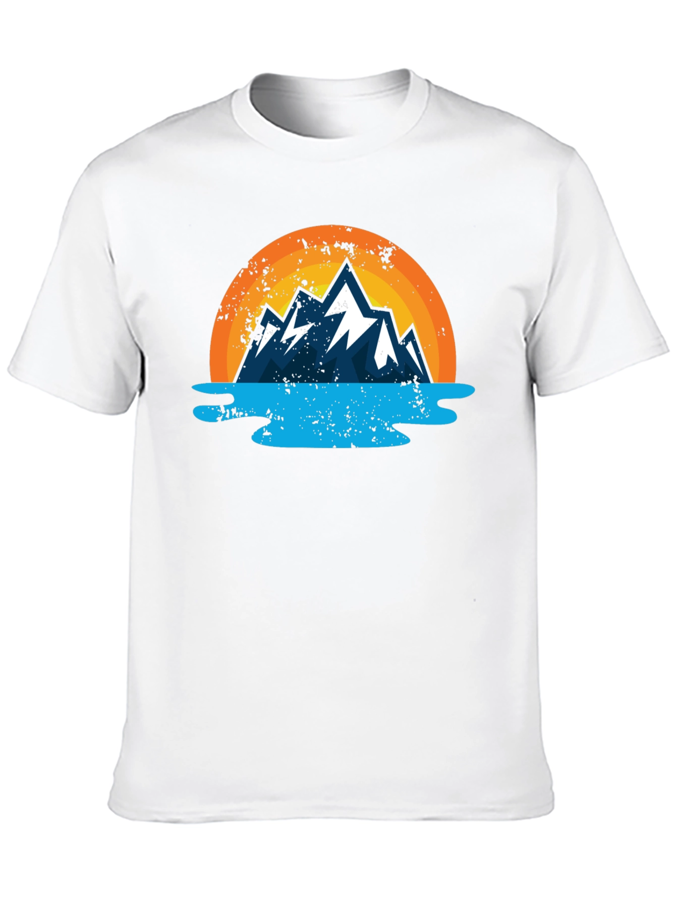 Camiseta Estampada Montaña y Lago para Hombre