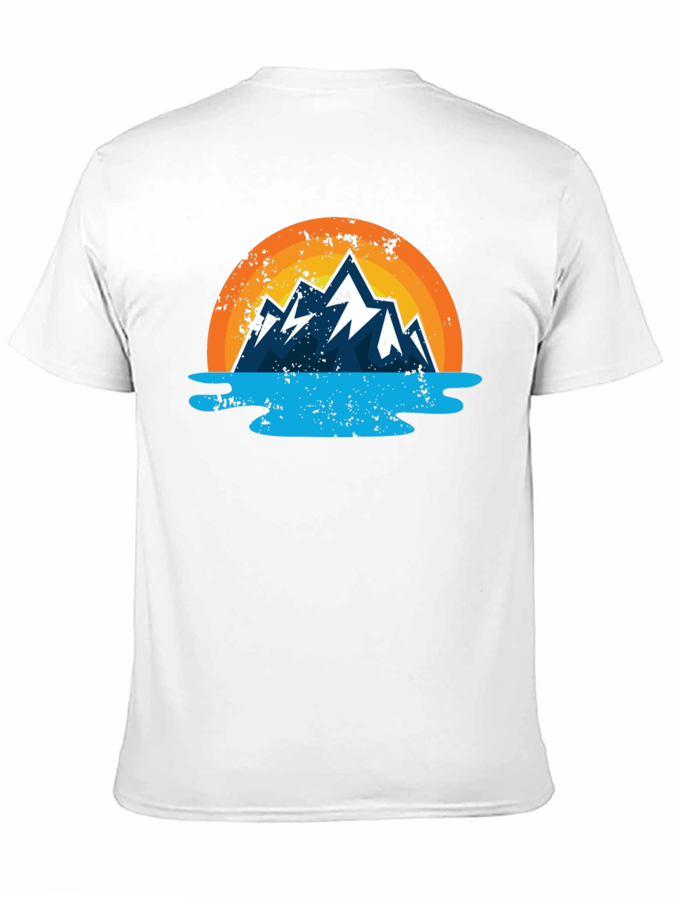 Camiseta Estampada Montaña y Lago para Hombre