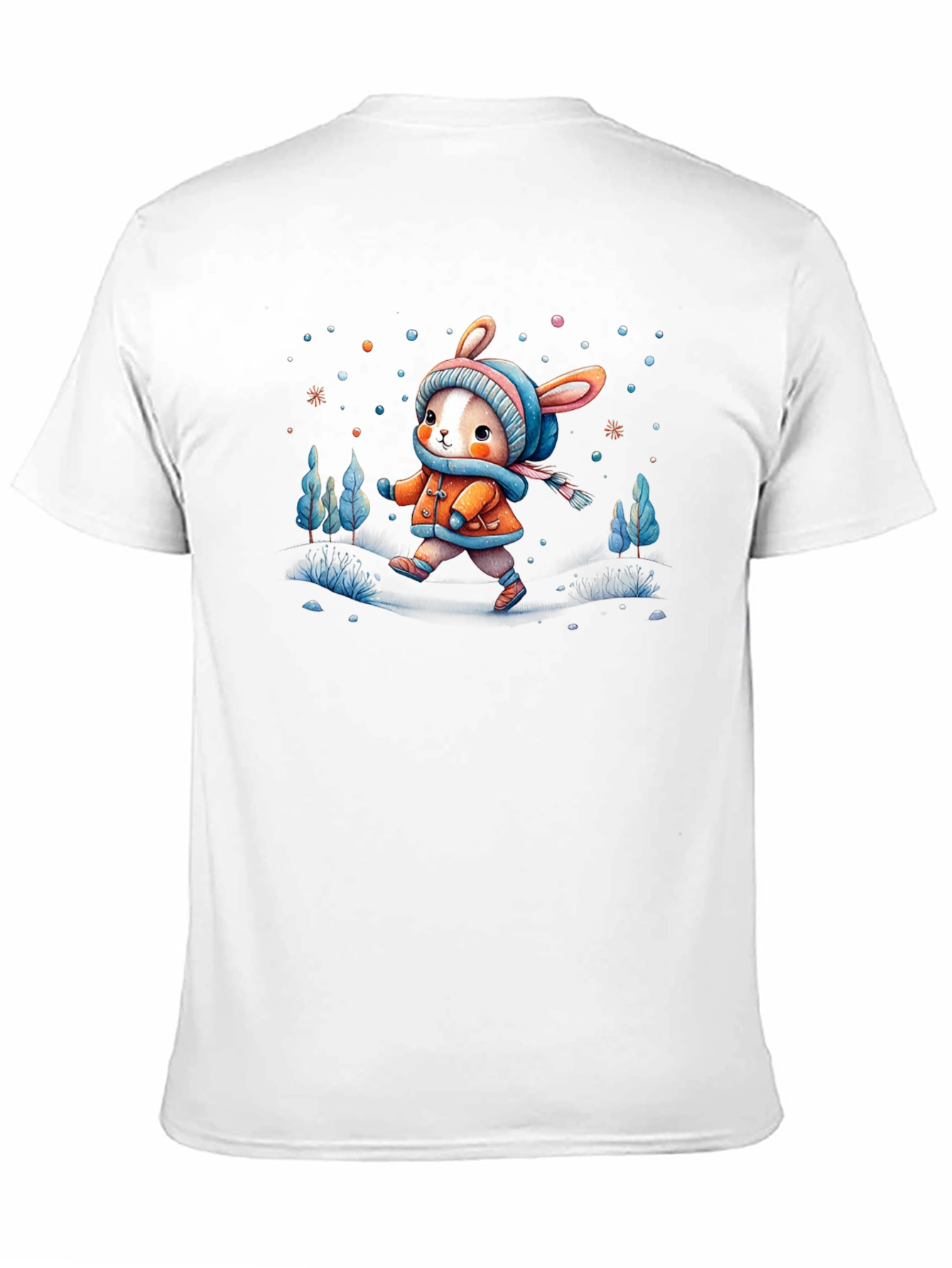 Camiseta Negra Conejito Invernal Infantil