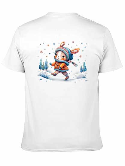Camiseta Negra Conejito Invernal Infantil