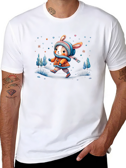 Camiseta Negra Conejito Invernal Infantil
