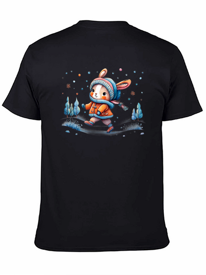 Camiseta Negra Conejito Invernal Infantil