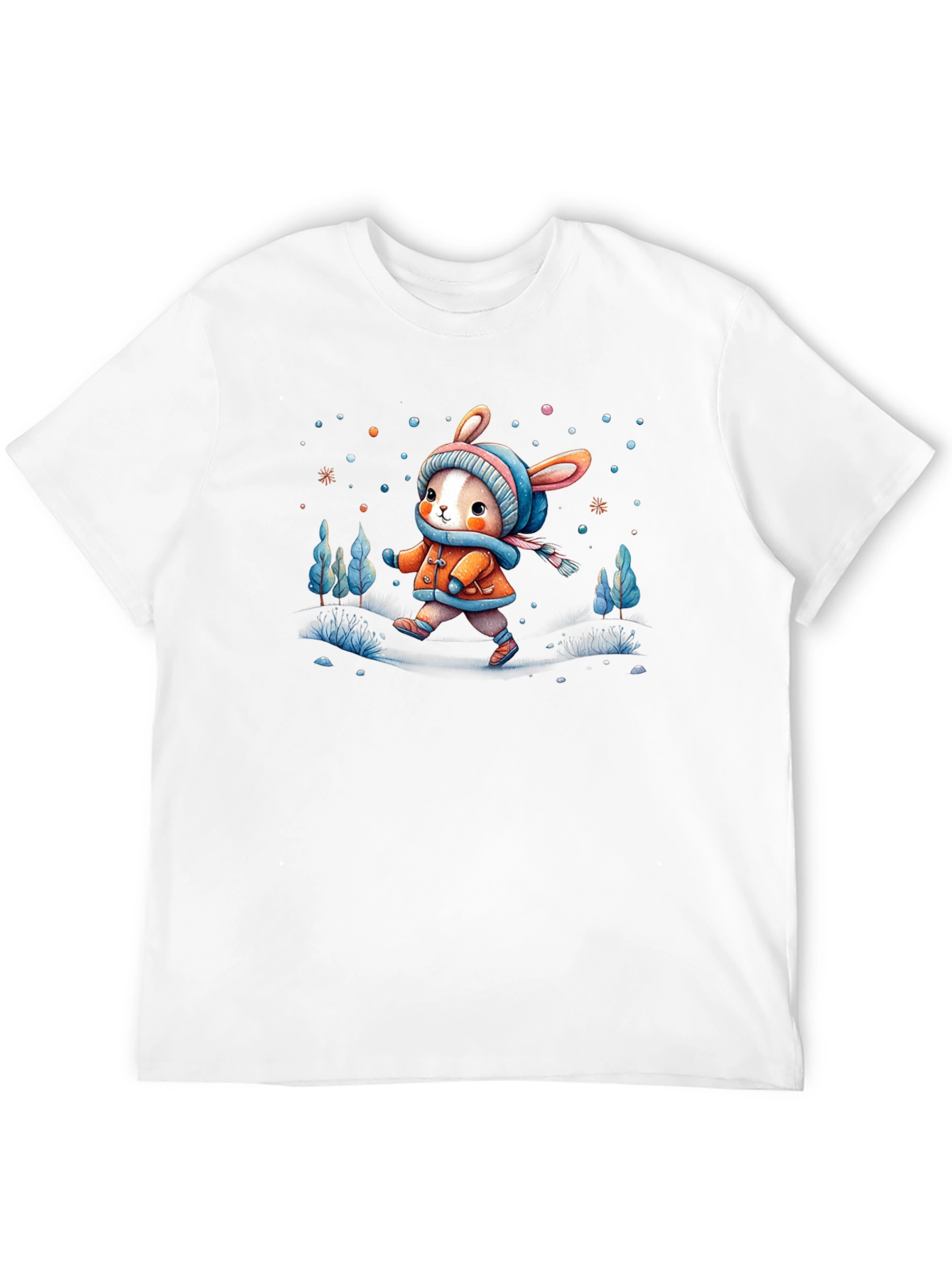 Camiseta Negra Conejito Invernal Infantil