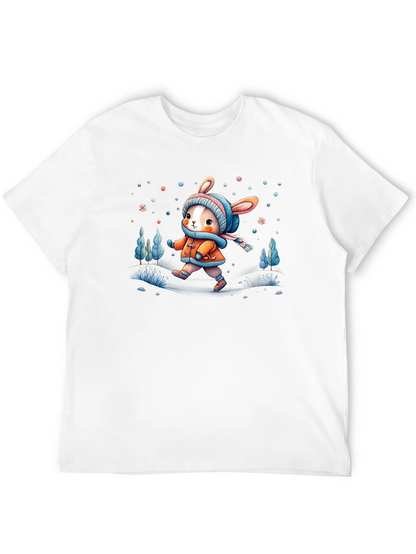 Camiseta Negra Conejito Invernal Infantil