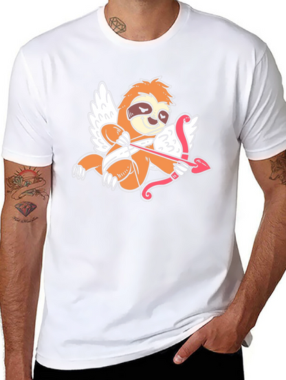 Camiseta Negra con Diseño de Cupido Perezoso