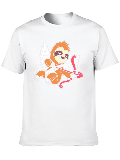 Camiseta Negra con Diseño de Cupido Perezoso