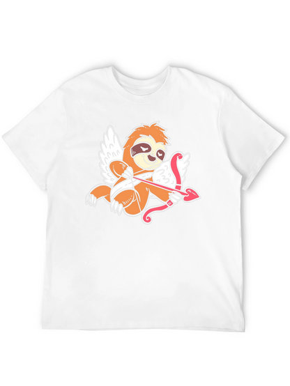 Camiseta Negra con Diseño de Cupido Perezoso