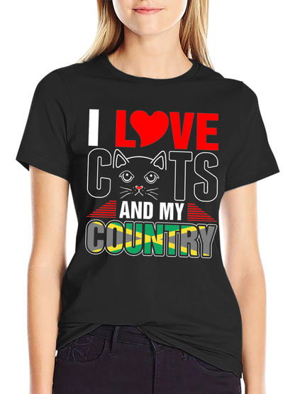 Camiseta Hombre Amo los Gatos y mi País Jamaica