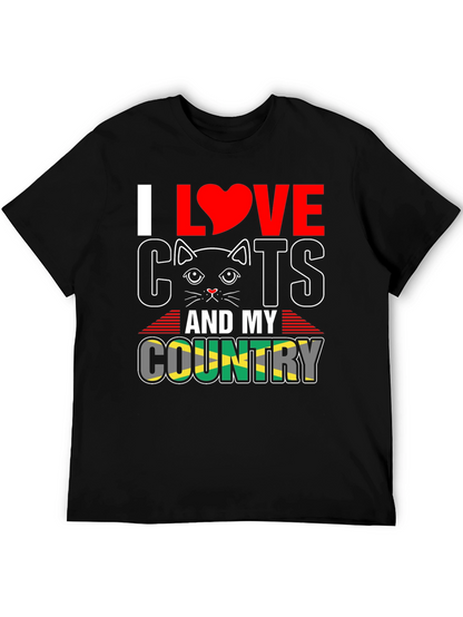 Camiseta Hombre Amo los Gatos y mi País Jamaica