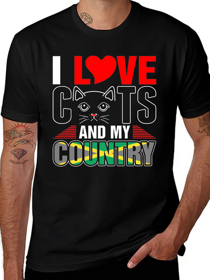 Camiseta Hombre Amo los Gatos y mi País Jamaica