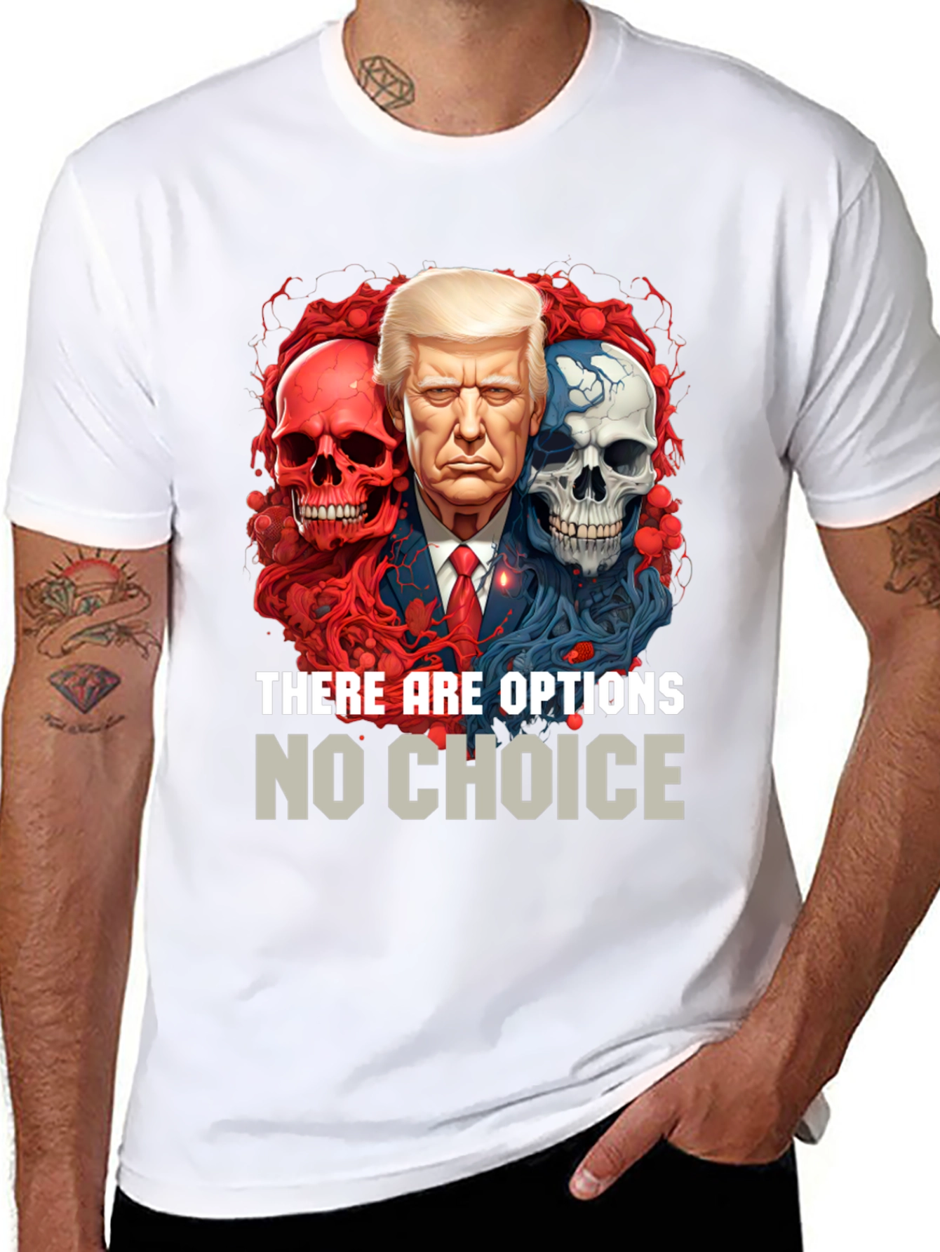 Camiseta Gráfica Política: Trump Calaveras Opciones