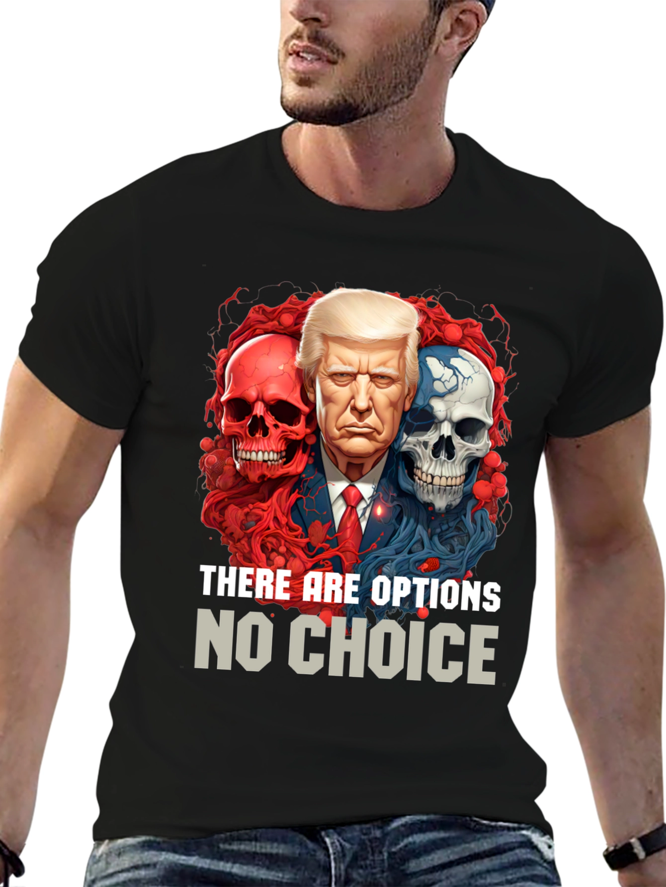 Camiseta Gráfica Política: Trump Calaveras Opciones