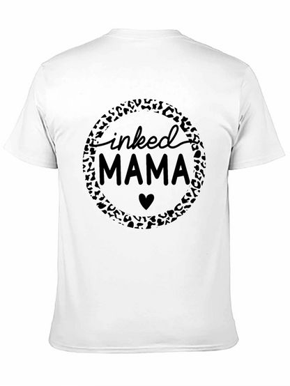 Camiseta Negra Inked Mama con Diseño Leopardo