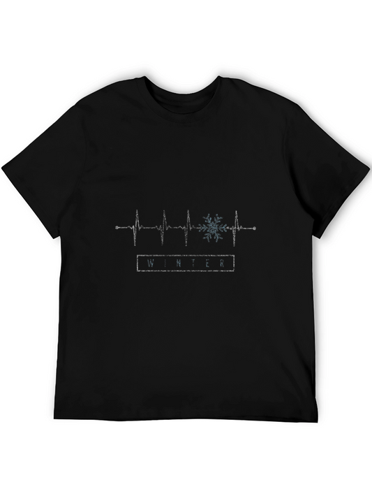 Camiseta Negra Invierno - Ritmo Cardíaco Invernal
