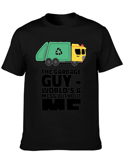 Camiseta Negra con Diseño de Camión de Basura