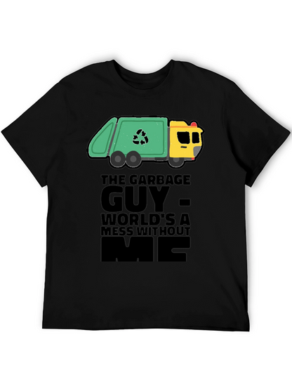 Camiseta Negra con Diseño de Camión de Basura