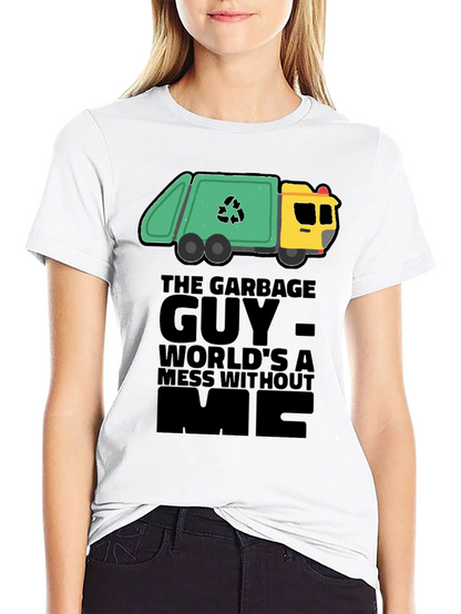 Camiseta Negra con Diseño de Camión de Basura